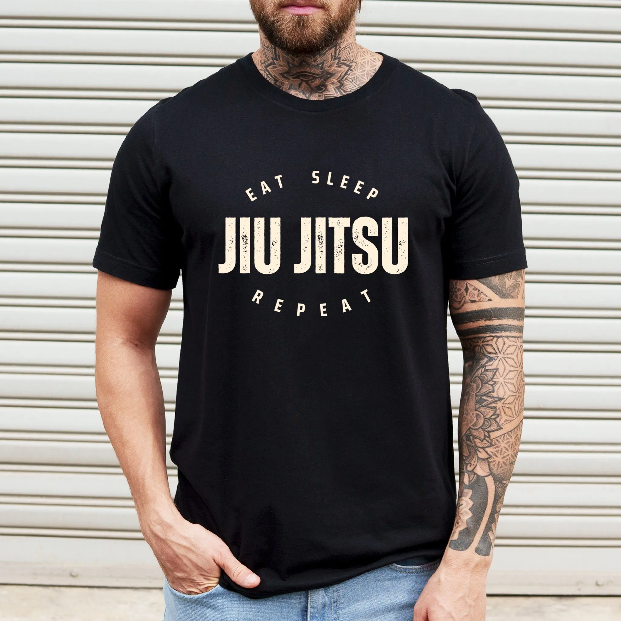 Eat Sleep Repeat BJJ T Shirt