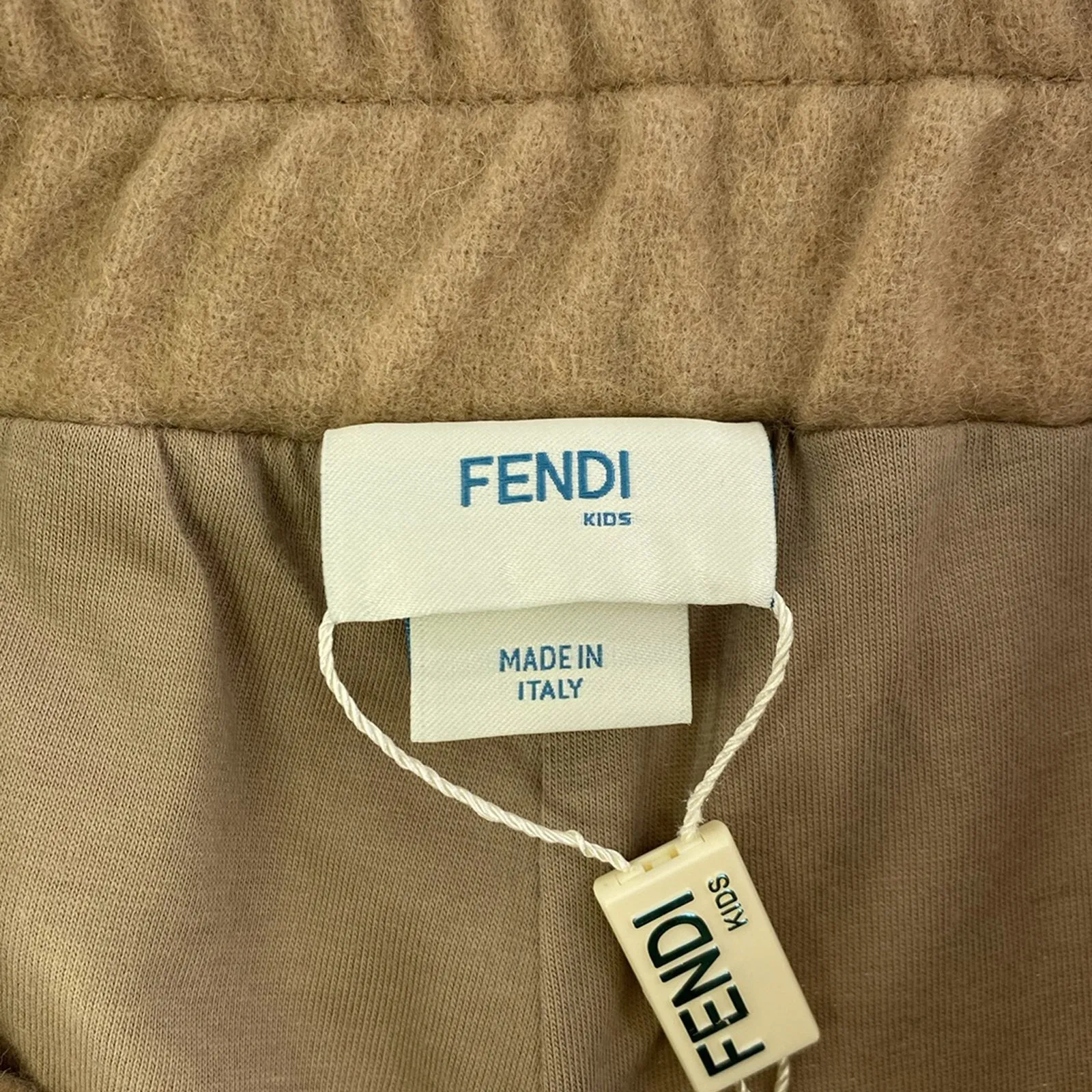 Fendi Kids Cotton Pants Beige