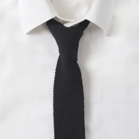 Knit Cotton Black Tie