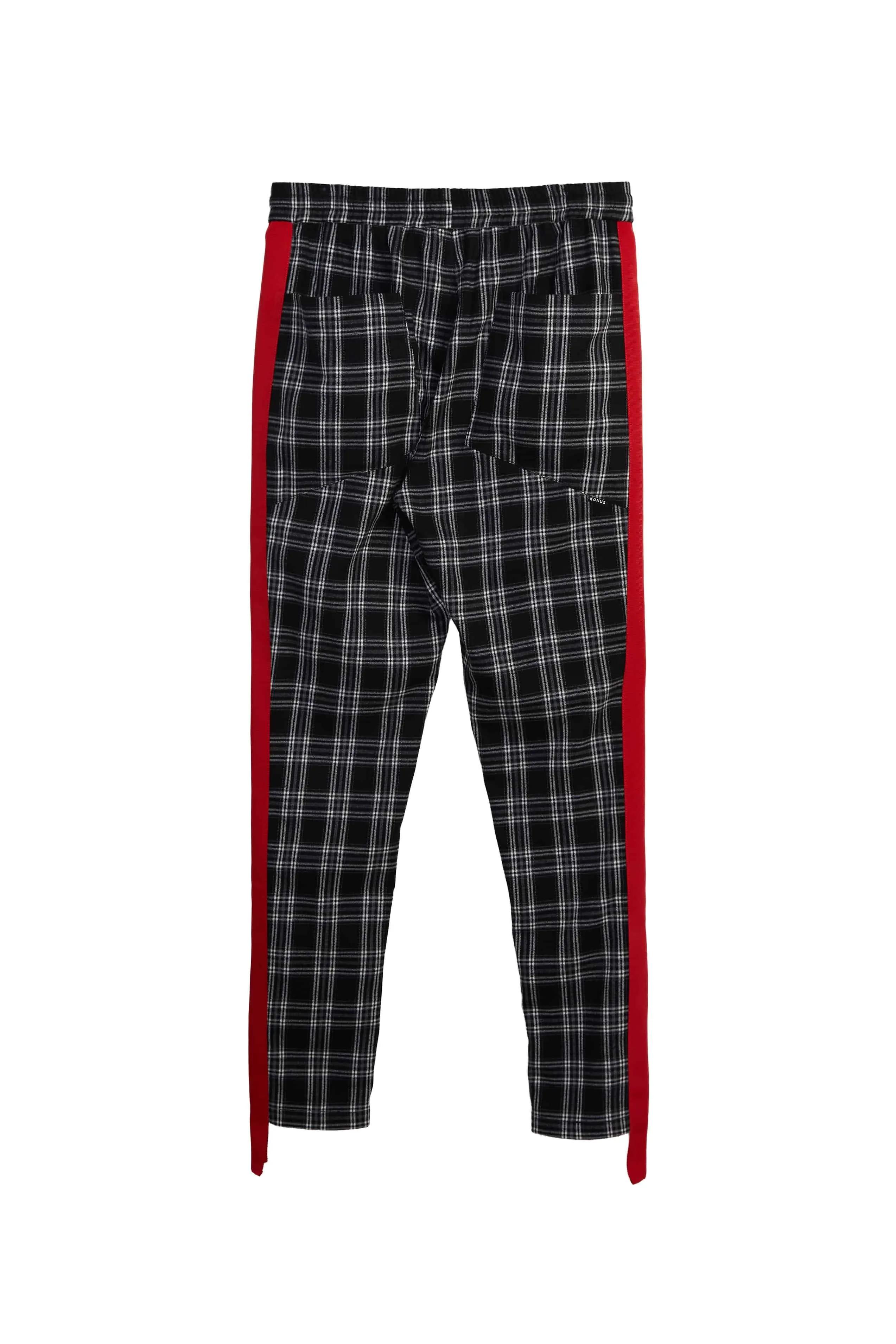 Konus Men's  Plaid Pants in Grey
