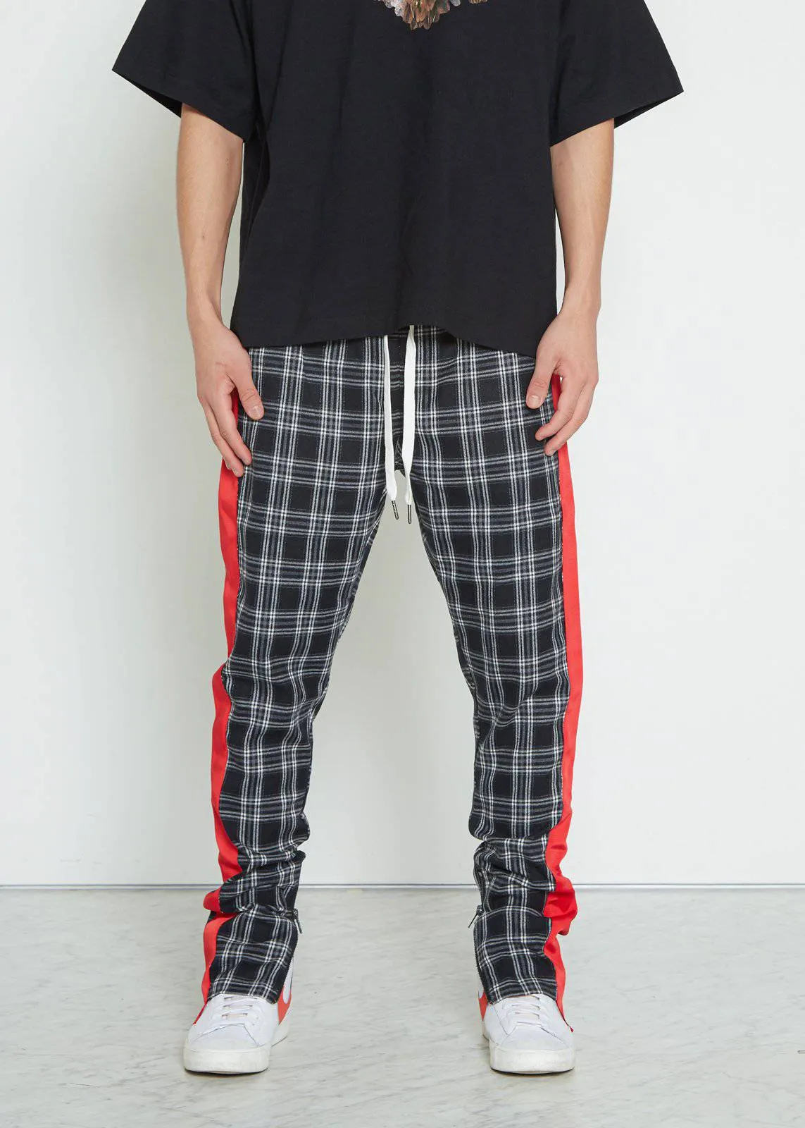 Konus Men's  Plaid Pants in Grey