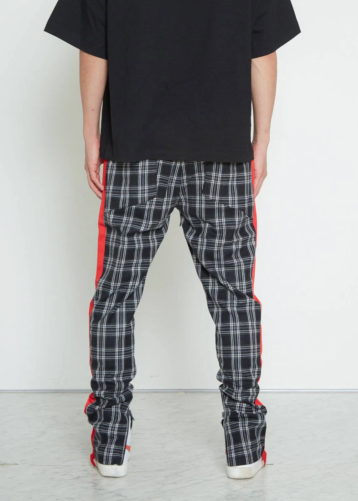 Konus Men's  Plaid Pants in Grey