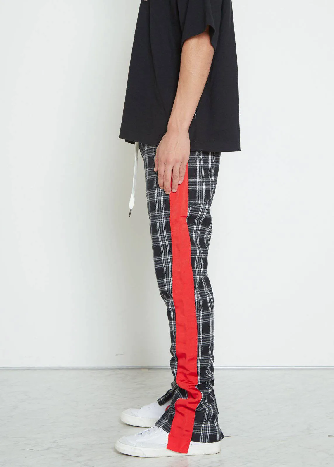 Konus Men's  Plaid Pants in Grey