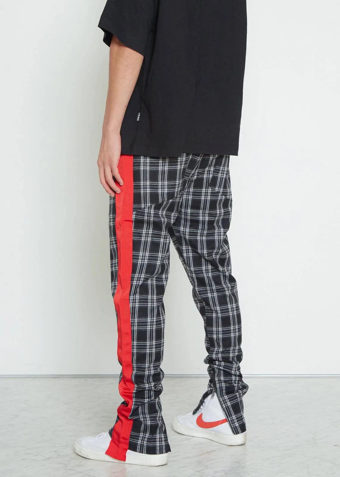 Konus Men's  Plaid Pants in Grey