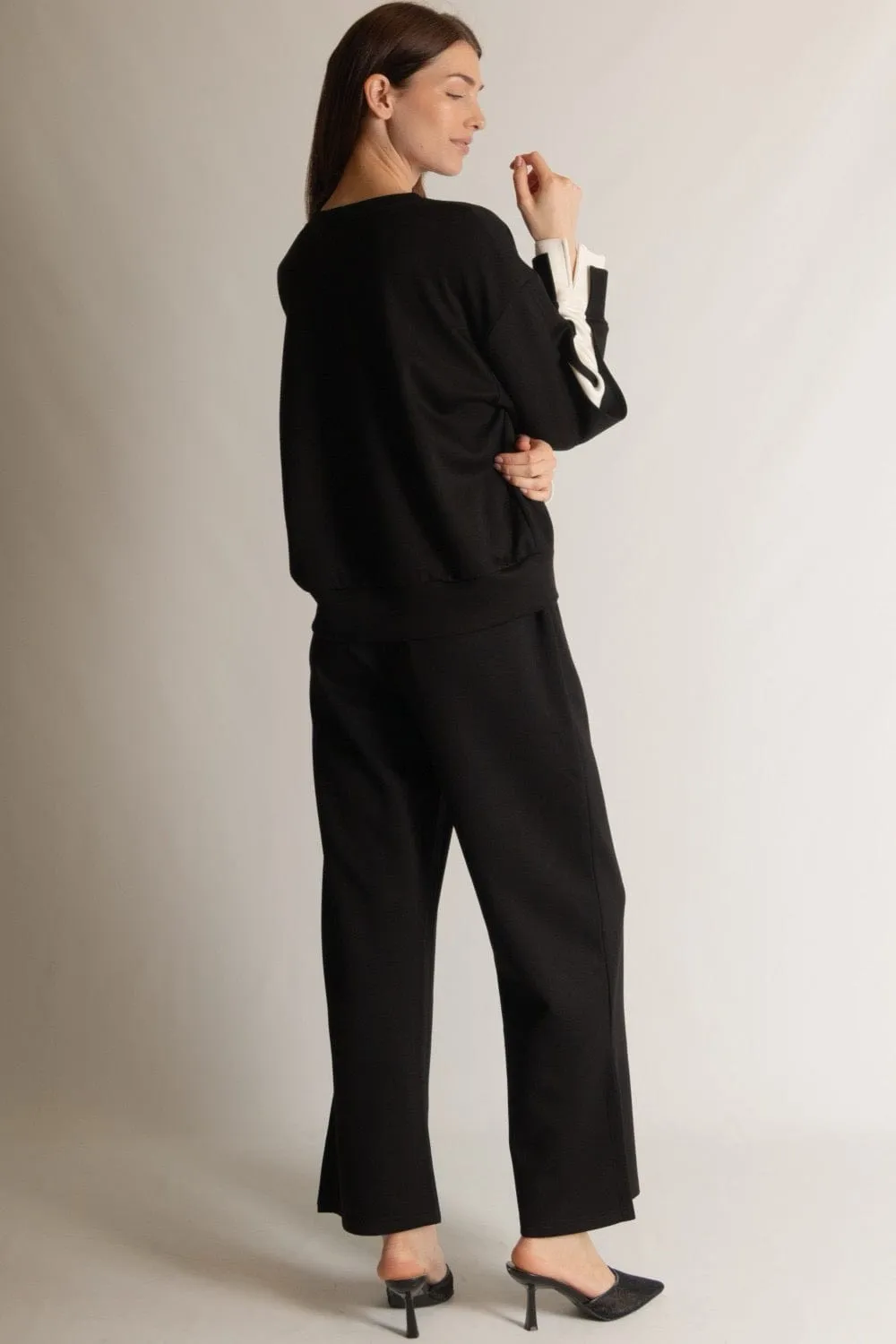p cill Butter Modal Wide Leg Pants with Bottom Slits