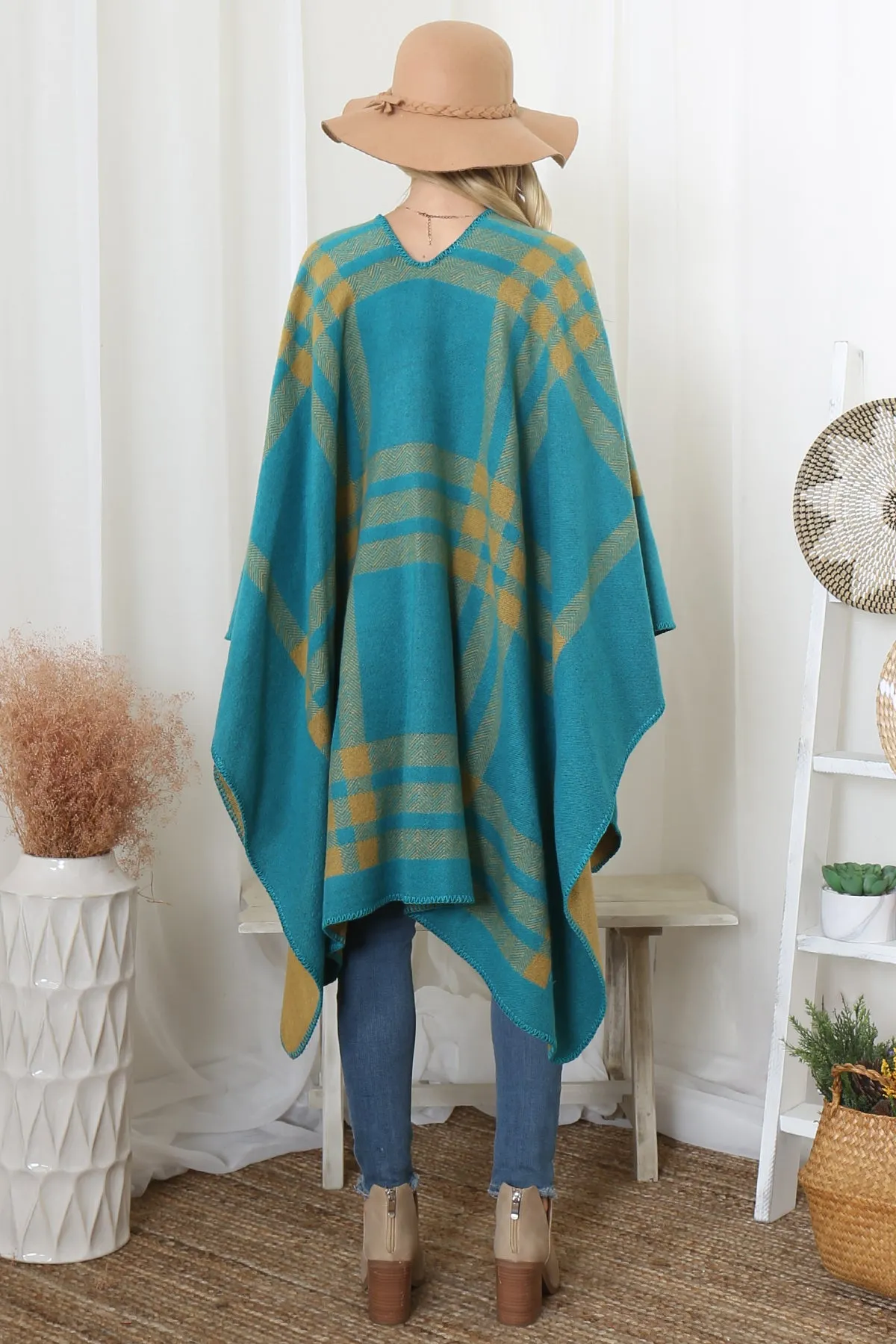 PLAID KNIT WARMER OPEN FRONT KIMONO (NOW $8.75 ONLY!)