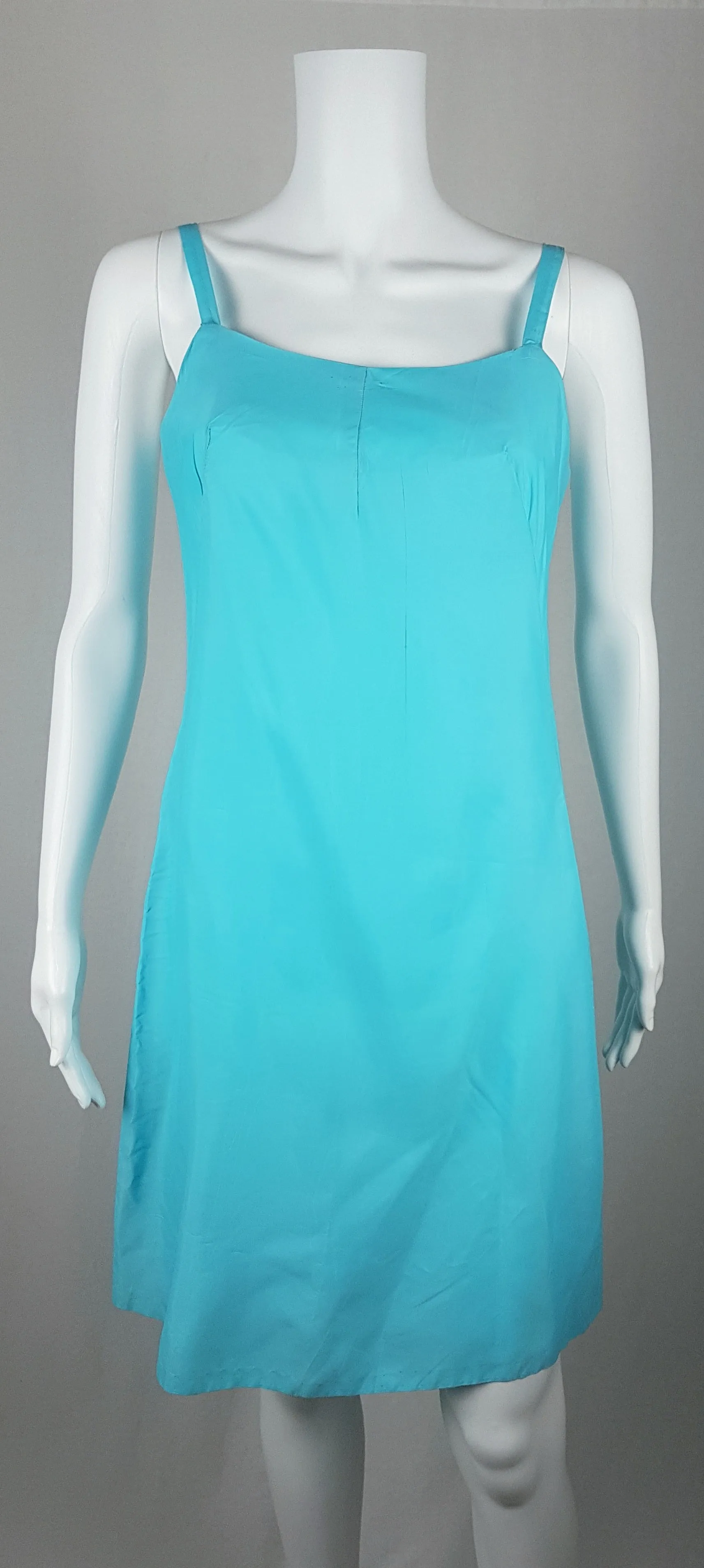 Vintage 60's Azure Blue Peignoir Slip & Robe Lingerie Set
