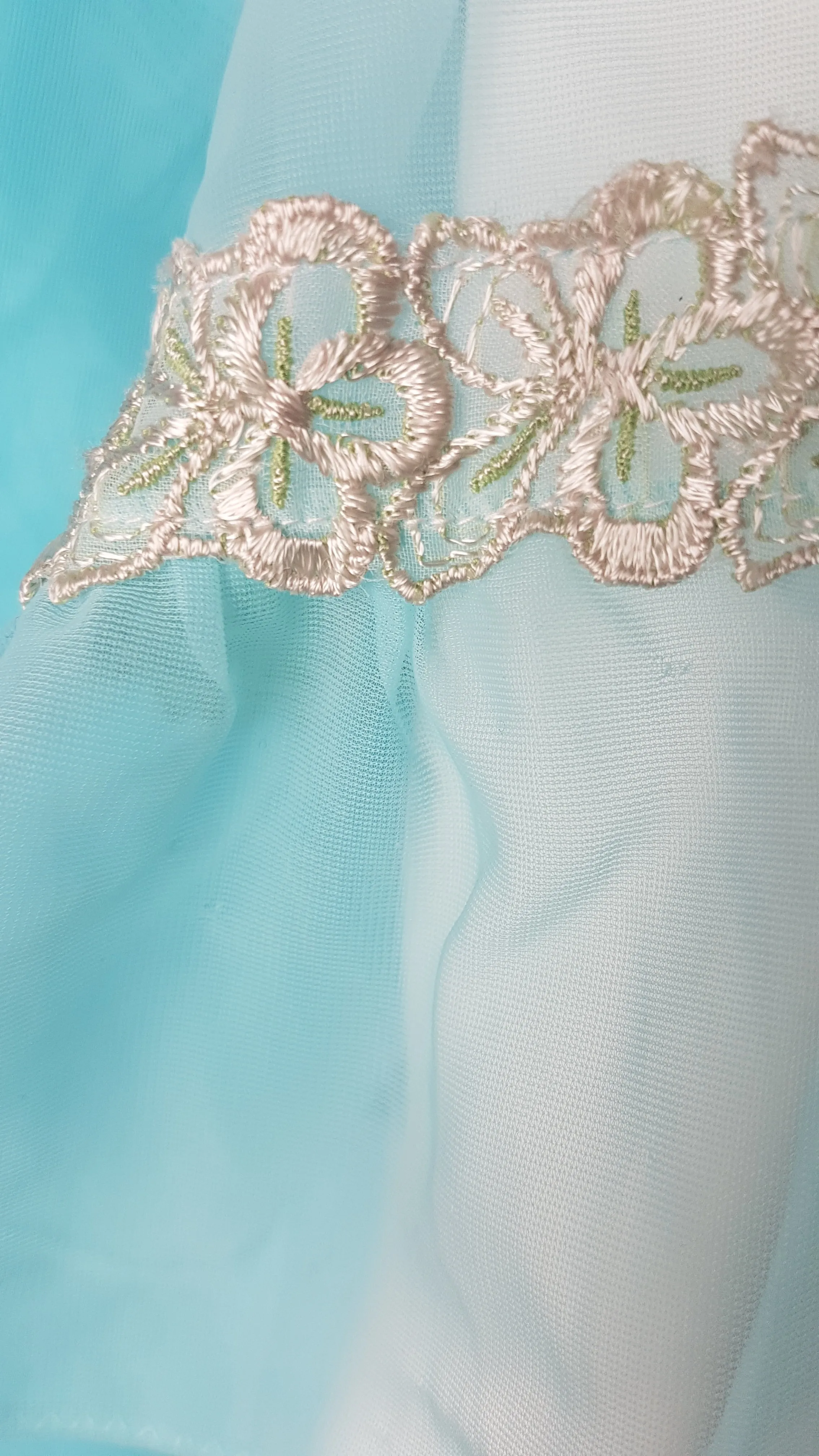 Vintage 60's Azure Blue Peignoir Slip & Robe Lingerie Set